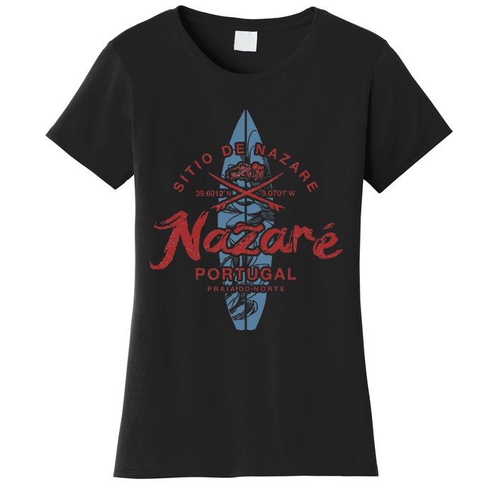 Nazare Portugal Surfing Vintage Women's T-Shirt