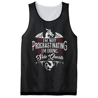 Not Procrastinating Side Quests Funny RPG Gamer Dragons  Mesh Reversible Basketball Jersey Tank