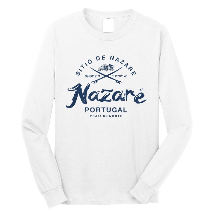 Nazare Portugal Surfing Vintage Long Sleeve Shirt