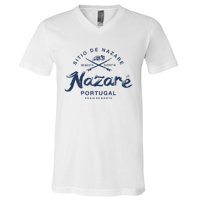 Nazare Portugal Surfing Vintage V-Neck T-Shirt