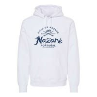 Nazare Portugal Surfing Vintage Premium Hoodie