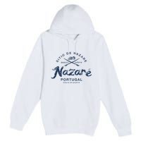 Nazare Portugal Surfing Vintage Premium Pullover Hoodie