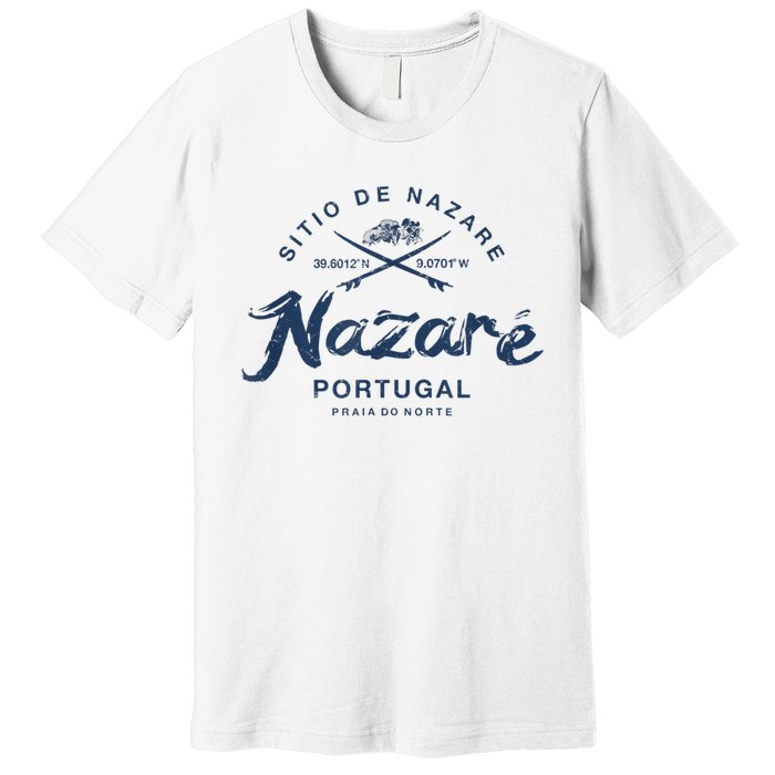 Nazare Portugal Surfing Vintage Premium T-Shirt