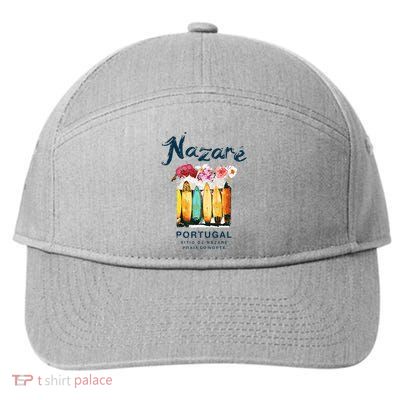 Nazare Portugal Surfing Vintage  7-Panel Snapback Hat