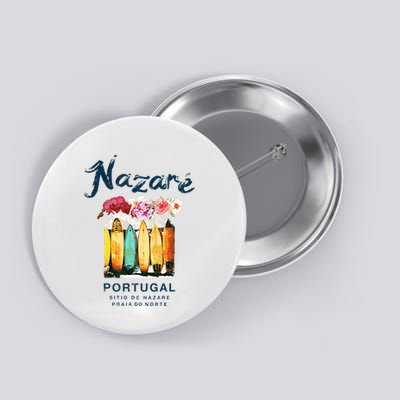 Nazare Portugal Surfing Vintage  Button