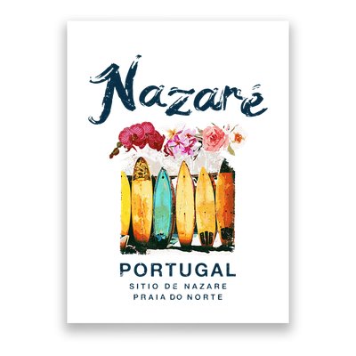 Nazare Portugal Surfing Vintage  Poster