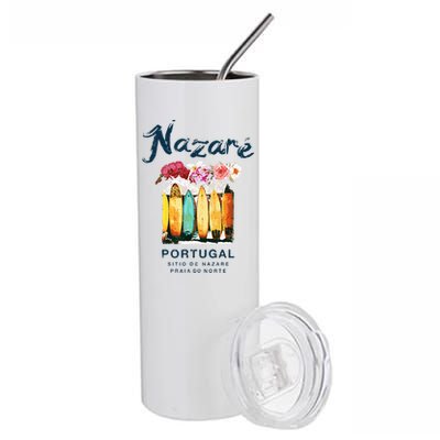 Nazare Portugal Surfing Vintage  Stainless Steel Tumbler