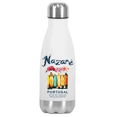 Nazare Portugal Surfing Vintage  Stainless Steel Insulated Water Bottle