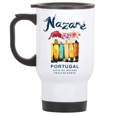 Nazare Portugal Surfing Vintage  Stainless Steel Travel Mug