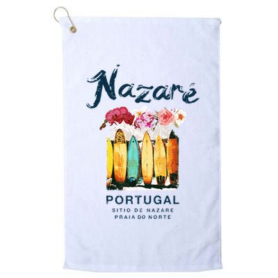 Nazare Portugal Surfing Vintage  Golf Towel