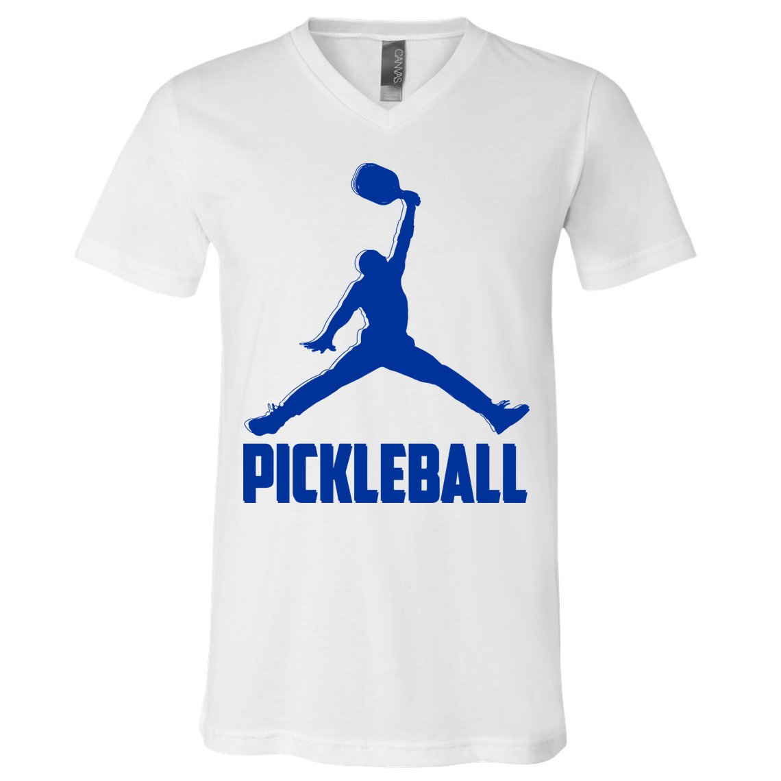 NavyBlue Pickleball Sports Logo V-Neck T-Shirt