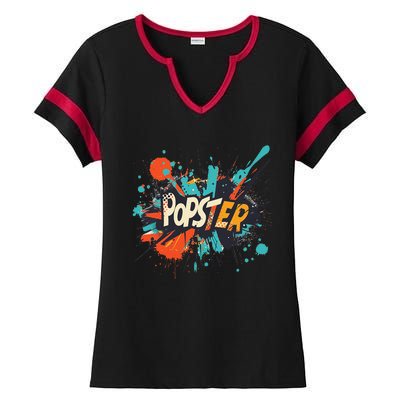 Nice Popster Statement Ladies Halftime Notch Neck Tee