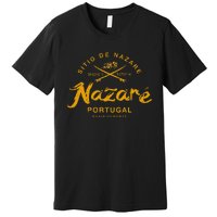 Nazare Portugal Surfing Vintage Retro Premium T-Shirt