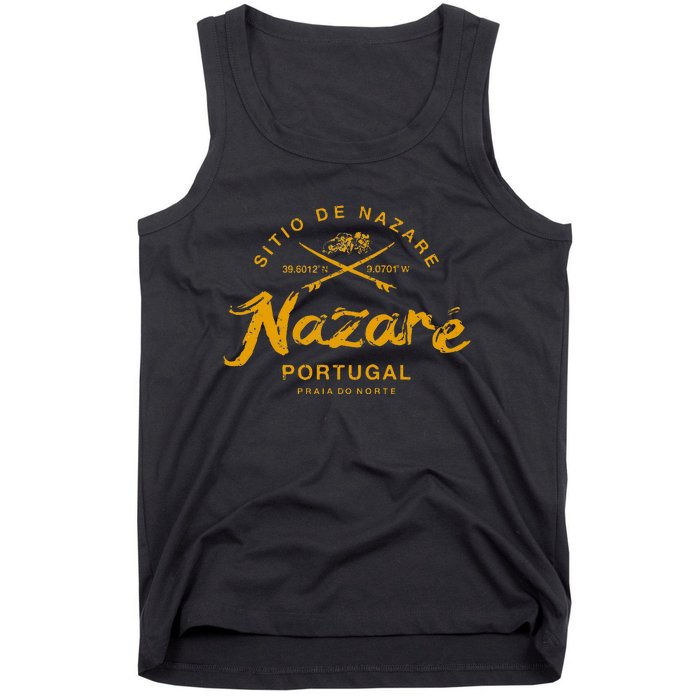 Nazare Portugal Surfing Vintage Retro Tank Top