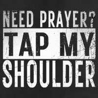 Need Prayer Tap My Shoulder Front Spiritual Church Cristian Hat