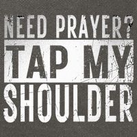 Need Prayer Tap My Shoulder Front Spiritual Church Cristian Cotton Canvas Backpack
