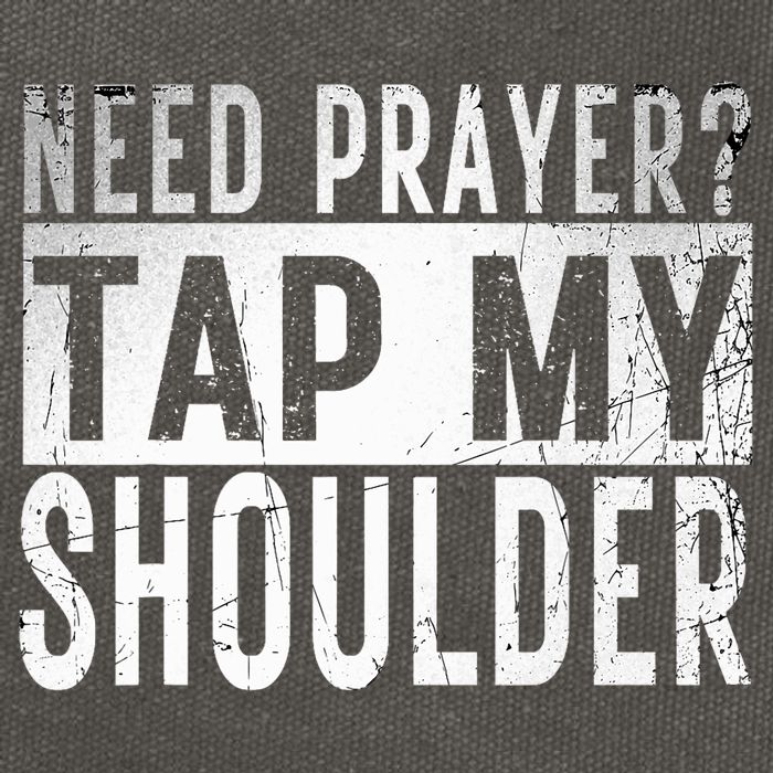 Need Prayer Tap My Shoulder Front Spiritual Church Cristian Cotton Canvas Backpack