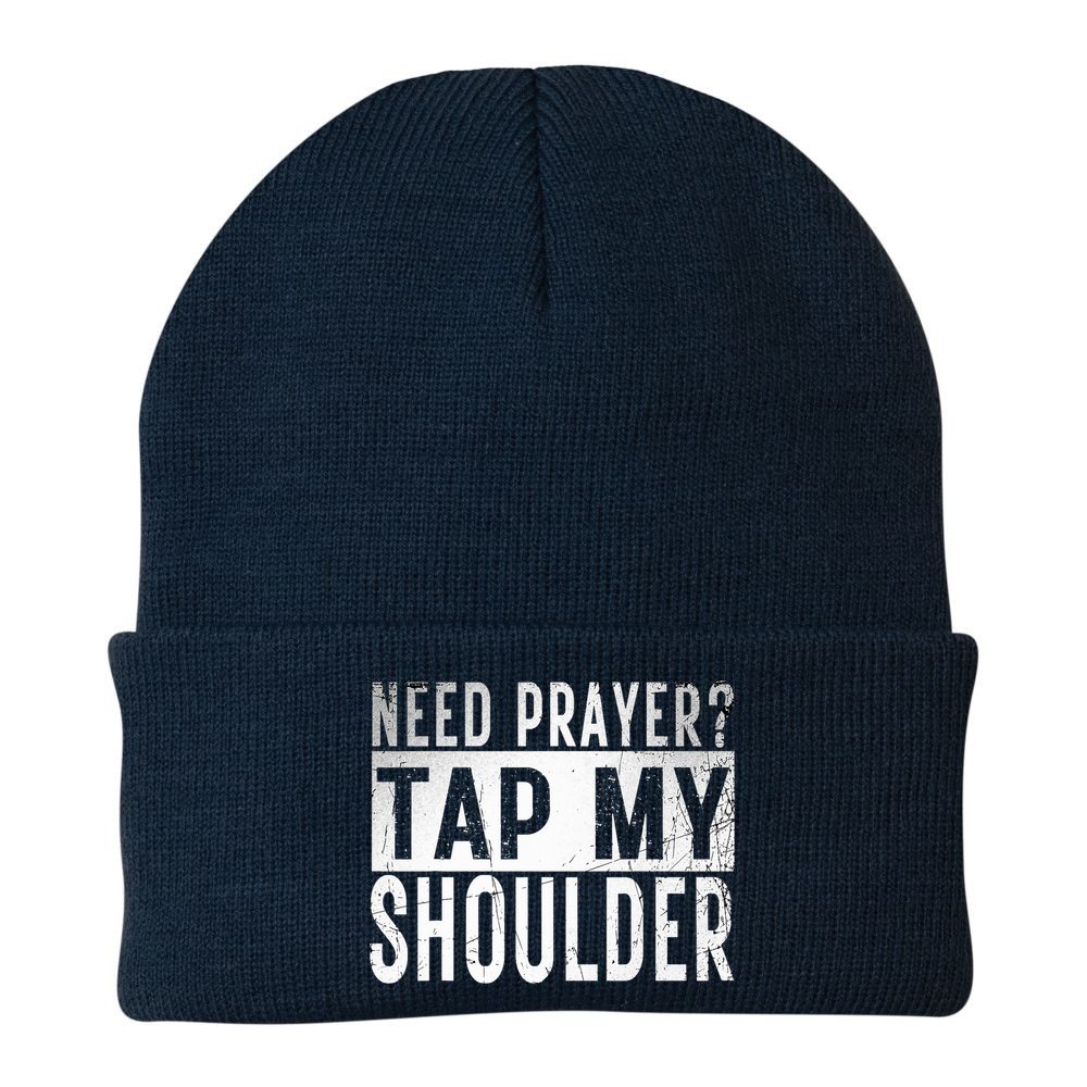 Need Prayer Tap My Shoulder Front Spiritual Church Cristian Beanie