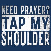 Need Prayer Tap My Shoulder Front Spiritual Church Cristian Drawstring Bag