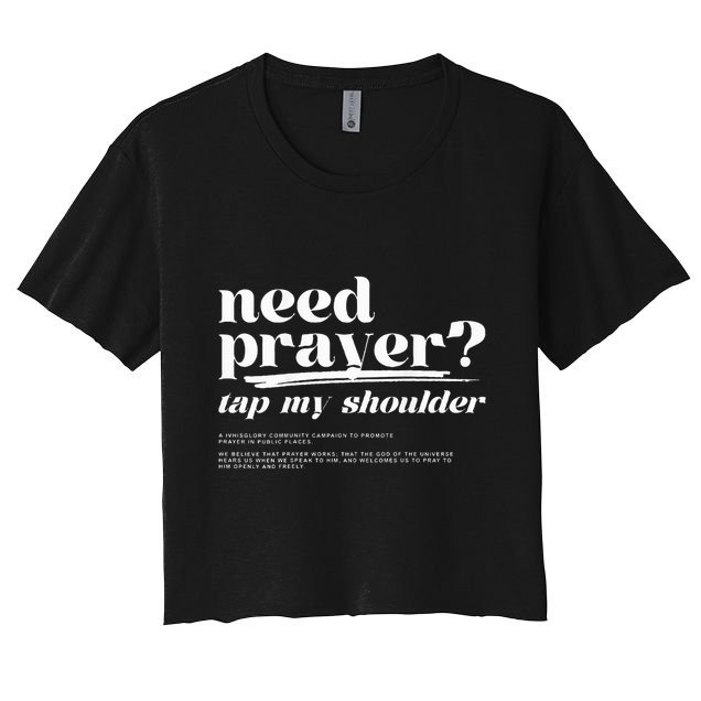 Need Prayer Tap My Shoulder Crop Top
