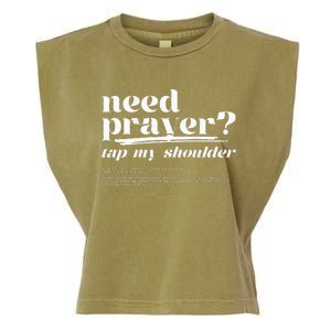 Need Prayer Tap My Shoulder Garment-Dyed Women's Muscle Tee