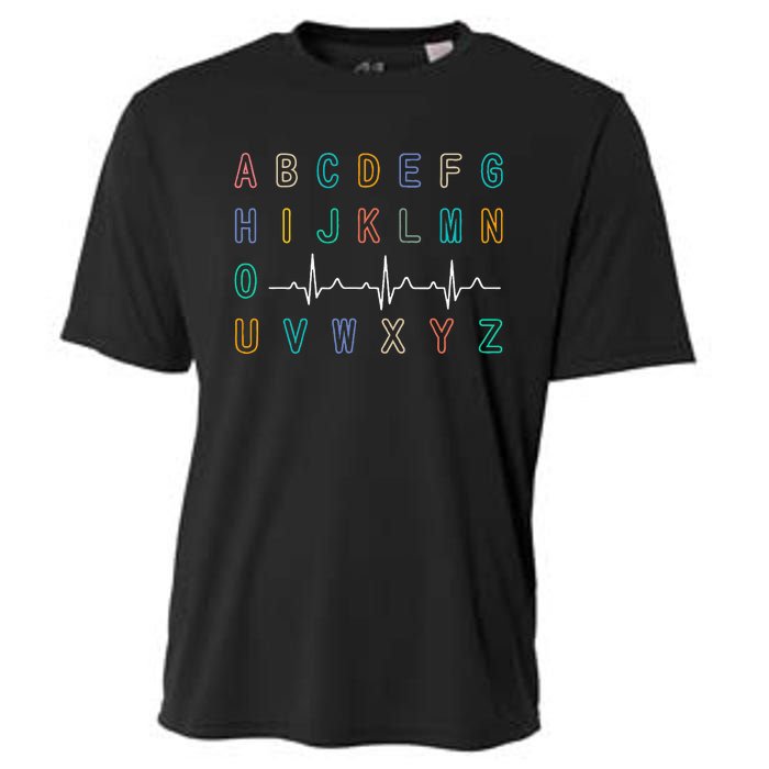 Nurse PQRST Test ABC's Ekg Strip Alphabet Funny Nurses Jokes Cooling Performance Crew T-Shirt