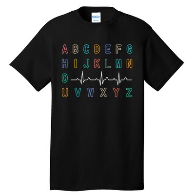 Nurse PQRST Test ABC's Ekg Strip Alphabet Funny Nurses Jokes Tall T-Shirt