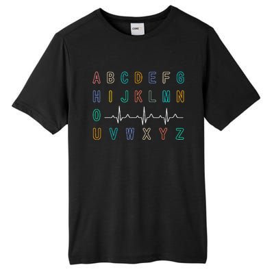 Nurse PQRST Test ABC's Ekg Strip Alphabet Funny Nurses Jokes Tall Fusion ChromaSoft Performance T-Shirt