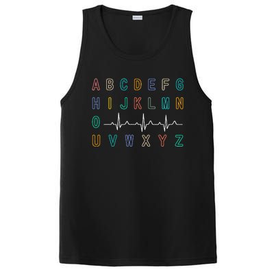 Nurse PQRST Test ABC's Ekg Strip Alphabet Funny Nurses Jokes PosiCharge Competitor Tank