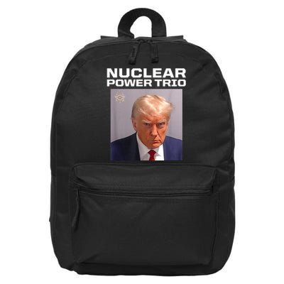 Nuclear Power Trio Criminally Great Riffs Trump Mug Shot 16 in Basic Backpack