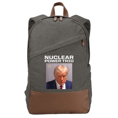 Nuclear Power Trio Criminally Great Riffs Trump Mug Shot Cotton Canvas Backpack