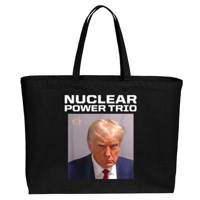 Nuclear Power Trio Criminally Great Riffs Trump Mug Shot Cotton Canvas Jumbo Tote