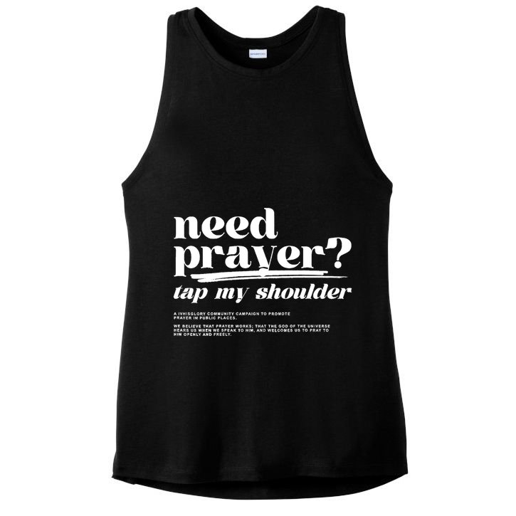 Need Prayer Tap My Shoulder Need Prayer Tap My Shoulder Ladies PosiCharge Tri-Blend Wicking Tank