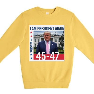 New President Usa America 2024 Trump President 47 Premium Crewneck Sweatshirt