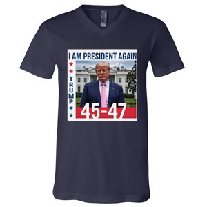 New President Usa America 2024 Trump President 47 V-Neck T-Shirt