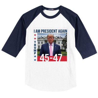 New President Usa America 2024 Trump President 47 Baseball Sleeve Shirt