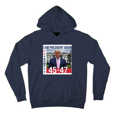 New President Usa America 2024 Trump President 47 Tall Hoodie