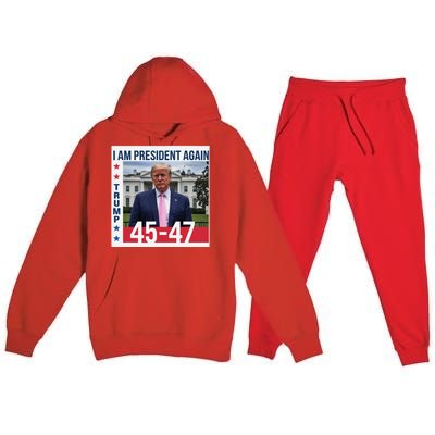 New President Usa America 2024 Trump President 47 Premium Hooded Sweatsuit Set