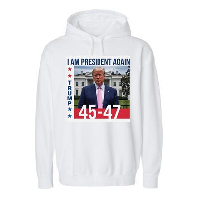 New President Usa America 2024 Trump President 47 Garment-Dyed Fleece Hoodie