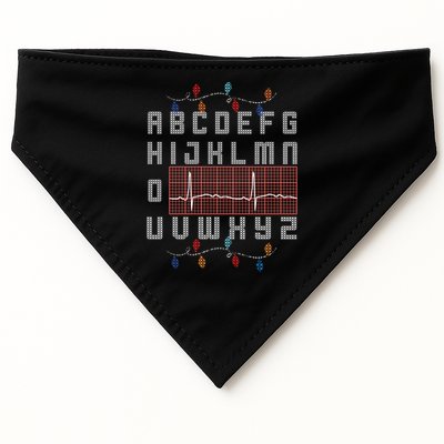 Nurse Pqrst Ugly Christmas Sweater Style Alphabet Abc Meaningful Gift USA-Made Doggie Bandana