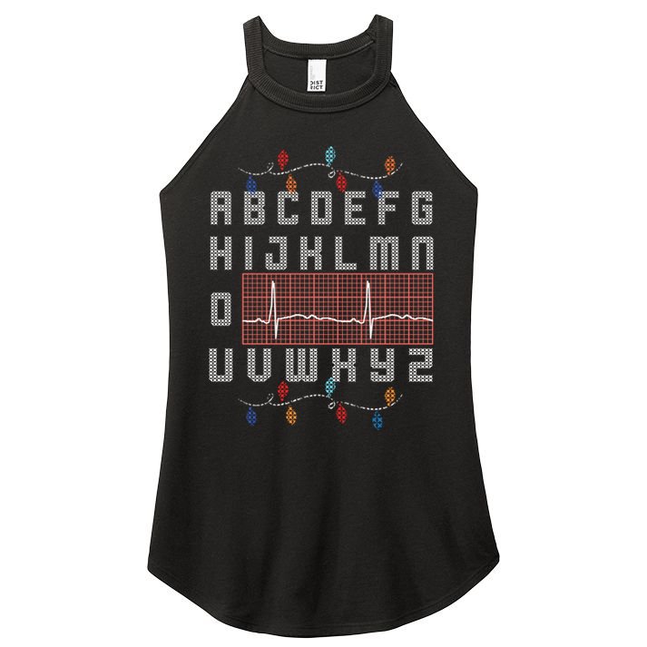 Nurse Pqrst Ugly Christmas Sweater Style Alphabet Abc Meaningful Gift Women's Perfect Tri Rocker Tank