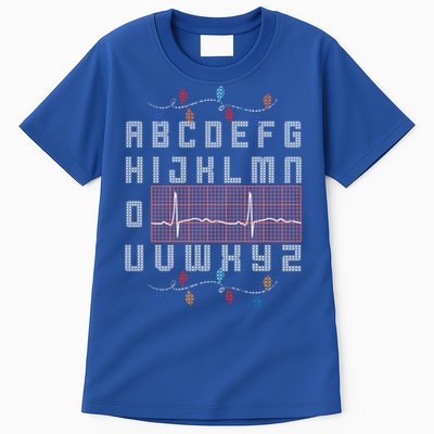 Nurse Pqrst Ugly Christmas Sweater Style Alphabet Abc Meaningful Gift Tall T-Shirt