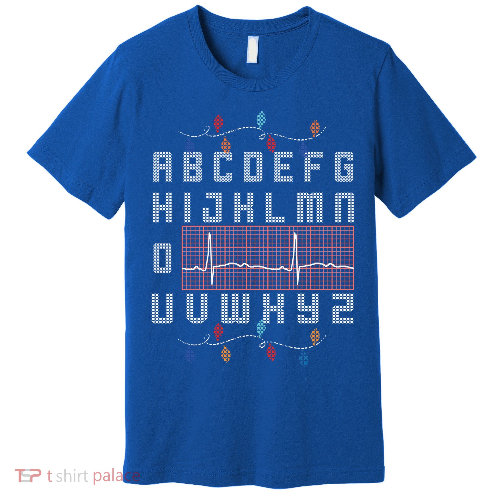 Nurse Pqrst Ugly Christmas Sweater Style Alphabet Abc Meaningful Gift Premium T-Shirt