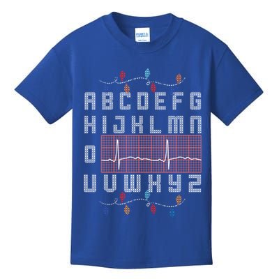 Nurse Pqrst Ugly Christmas Sweater Style Alphabet Abc Meaningful Gift Kids T-Shirt