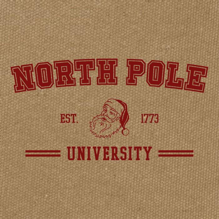 North Pole University Est 1773 Christmas Cotton Canvas Backpack