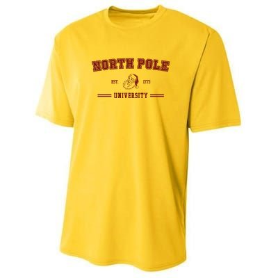 North Pole University Est 1773 Christmas Youth Performance Sprint T-Shirt