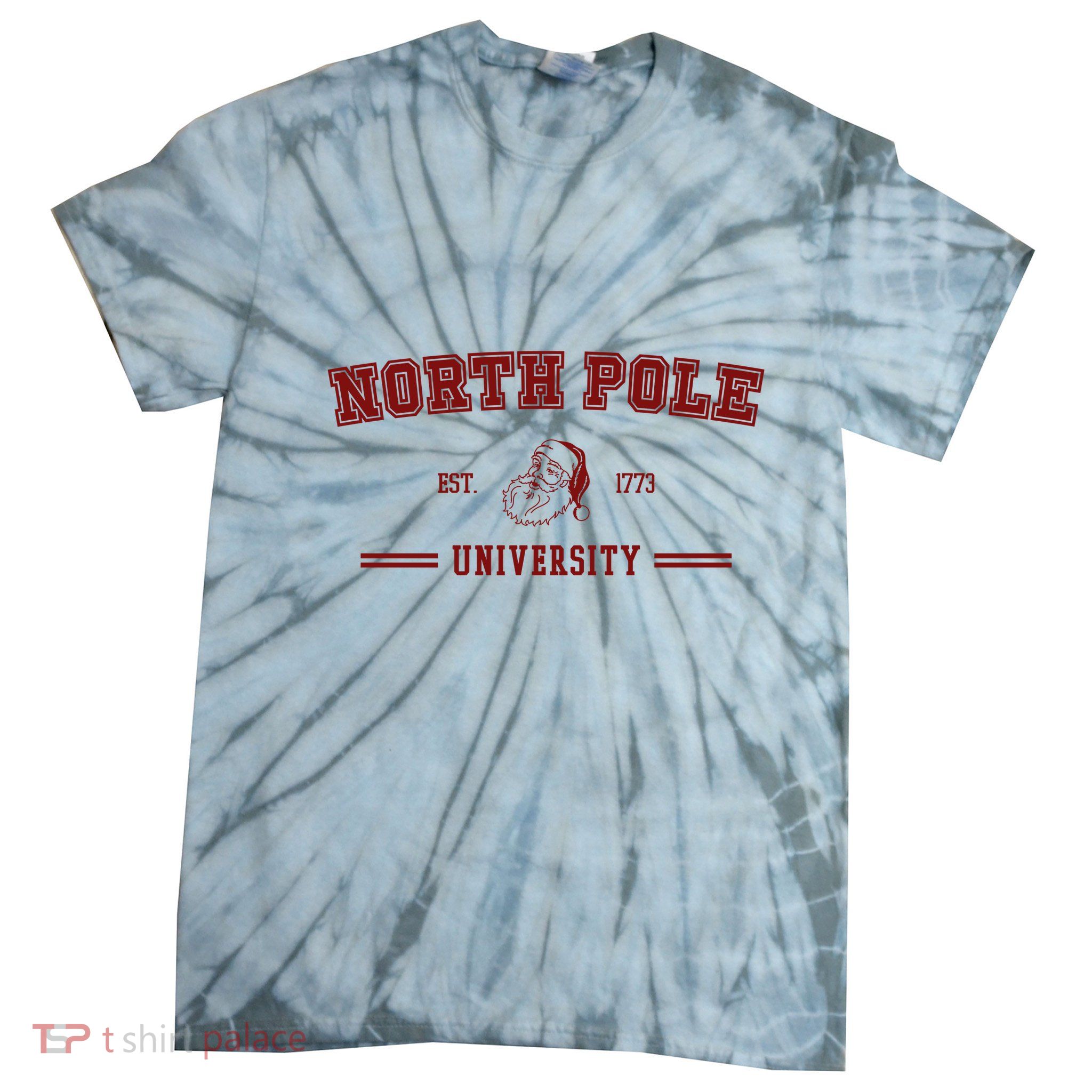 North Pole University Est 1773 Christmas Tie-Dye T-Shirt