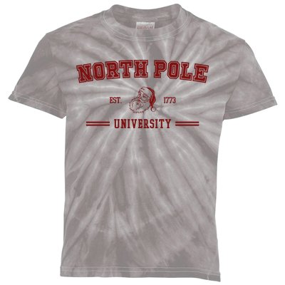 North Pole University Est 1773 Christmas Kids Tie-Dye T-Shirt