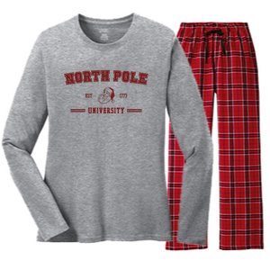 North Pole University Est 1773 Christmas Women's Long Sleeve Flannel Pajama Set 