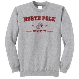 North Pole University Est 1773 Christmas Tall Sweatshirt